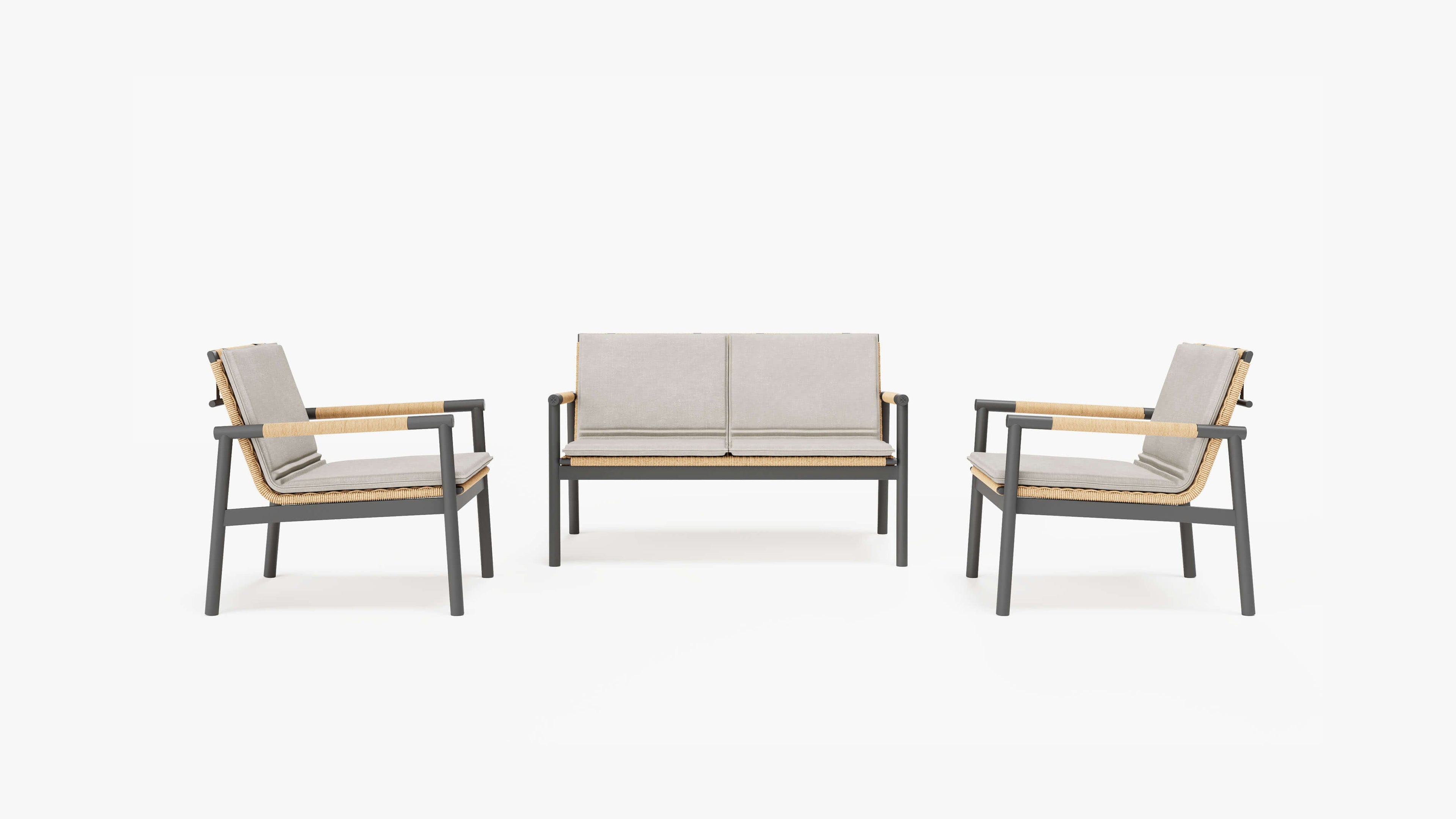 Coussins pour canapé deux places et ensemble de conversation Flex