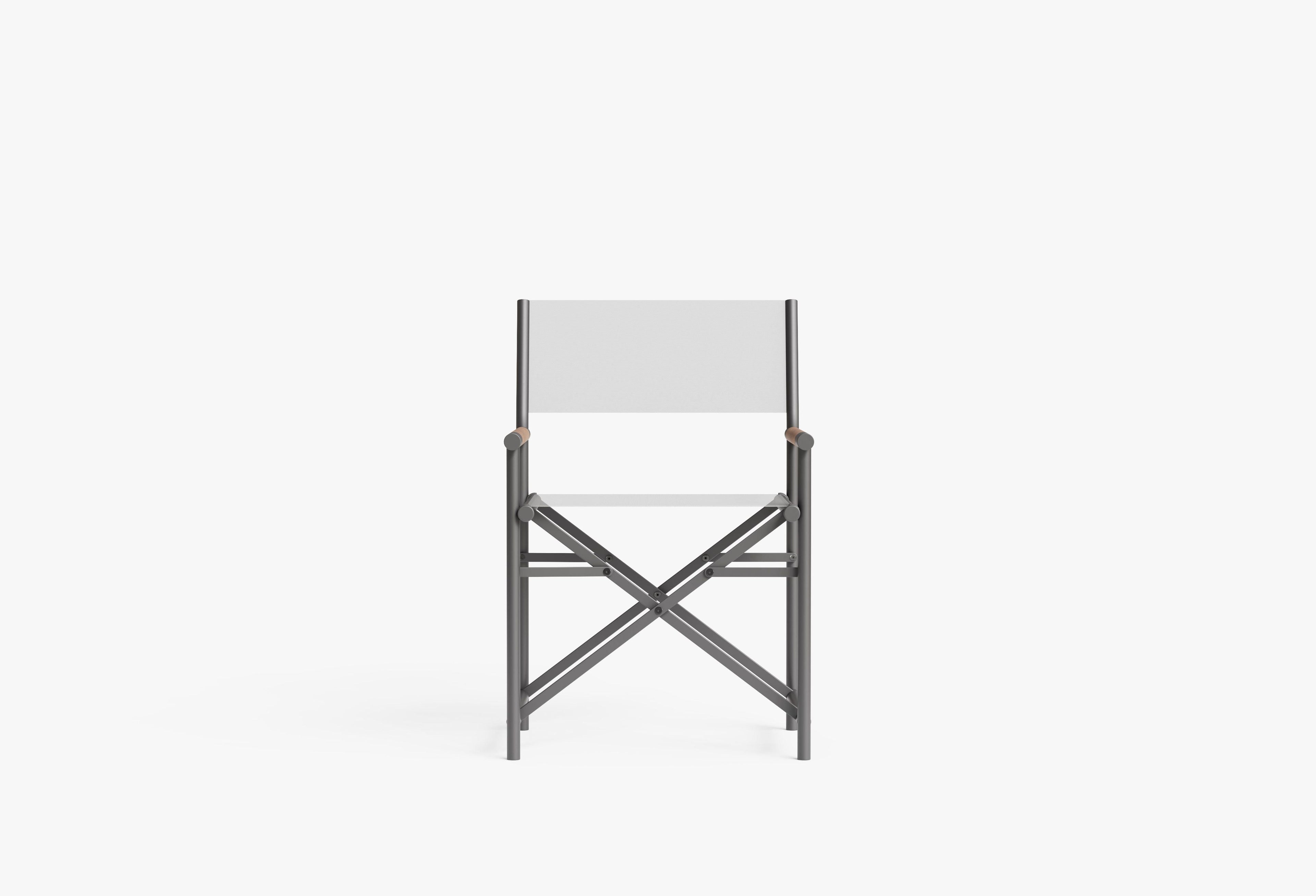 Chaise de directeur de salle à manger extérieure en aluminium