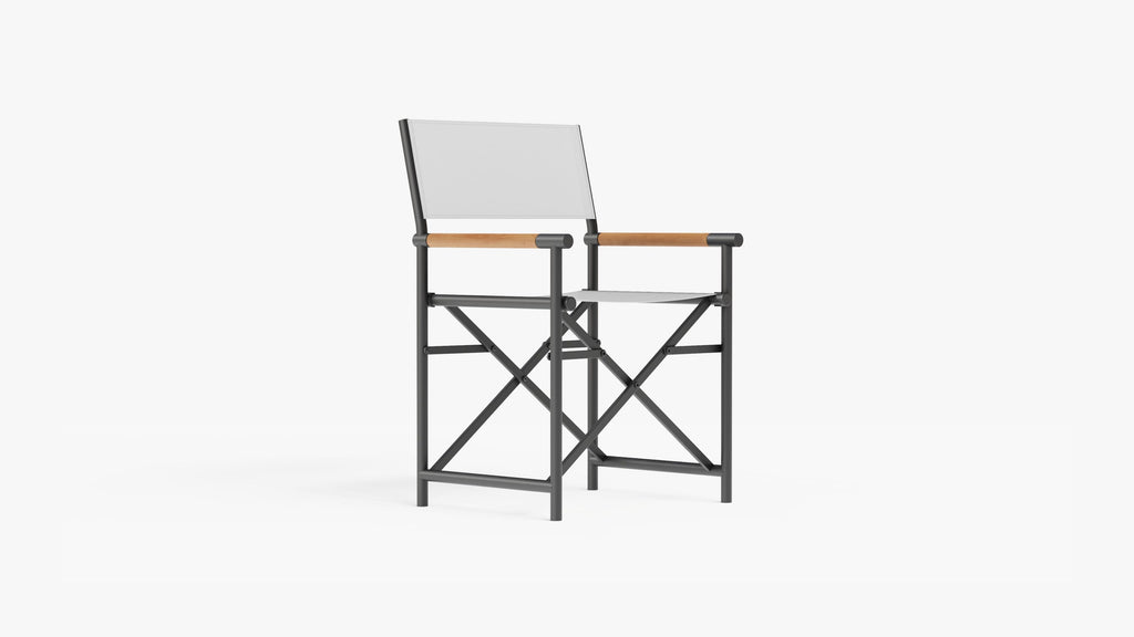 Chaise de directeur de salle à manger extérieure en aluminium