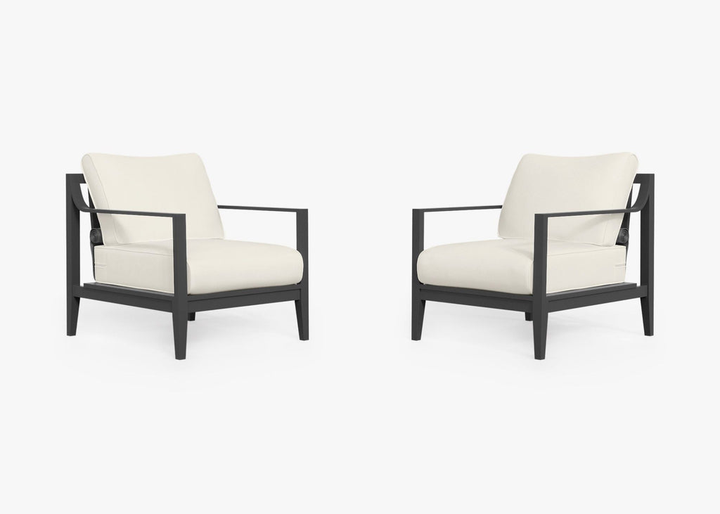 Ensemble de conversation avec fauteuil d'extérieur en aluminium anthracite