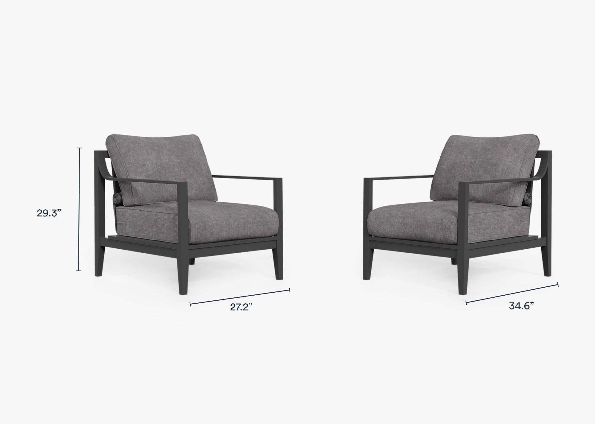 Ensemble de conversation avec fauteuil d'extérieur en aluminium anthracite