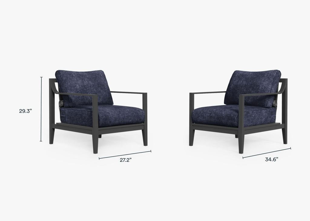 Ensemble de conversation avec fauteuil d'extérieur en aluminium anthracite