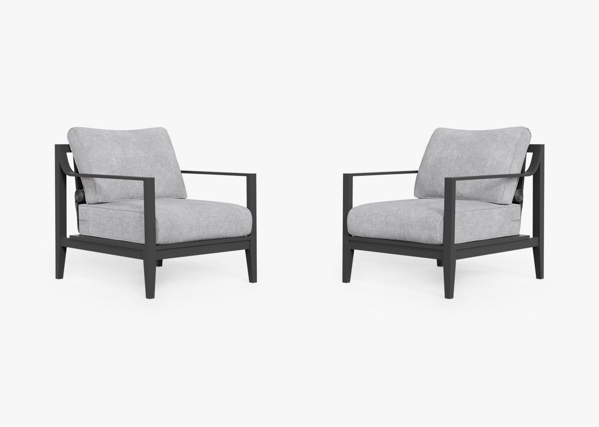 Ensemble de conversation avec fauteuil d'extérieur en aluminium anthracite