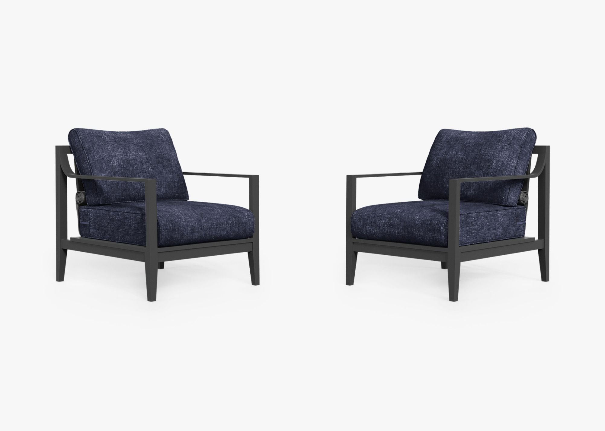 Ensemble de conversation avec fauteuil d'extérieur en aluminium anthracite