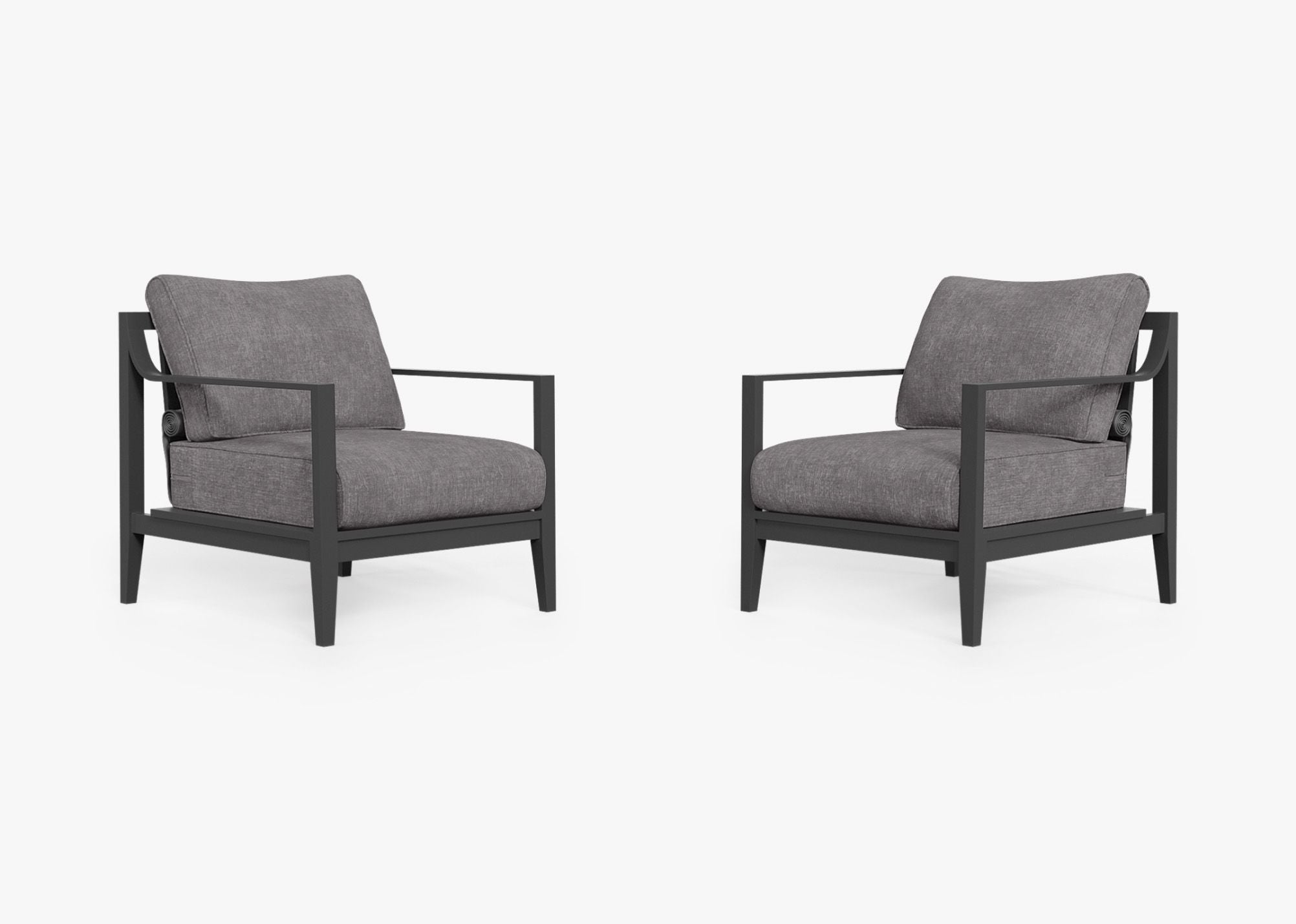 Ensemble de conversation avec fauteuil d'extérieur en aluminium anthracite