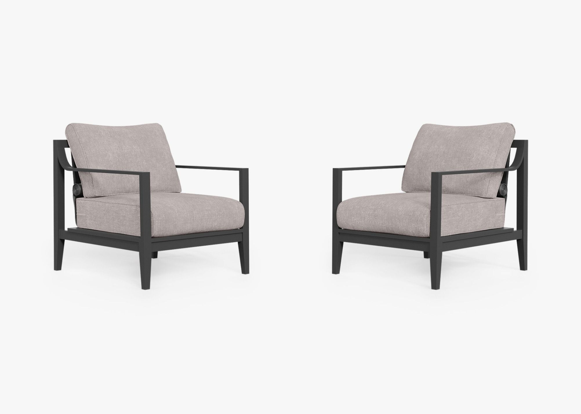 Ensemble de conversation avec fauteuil d'extérieur en aluminium anthracite