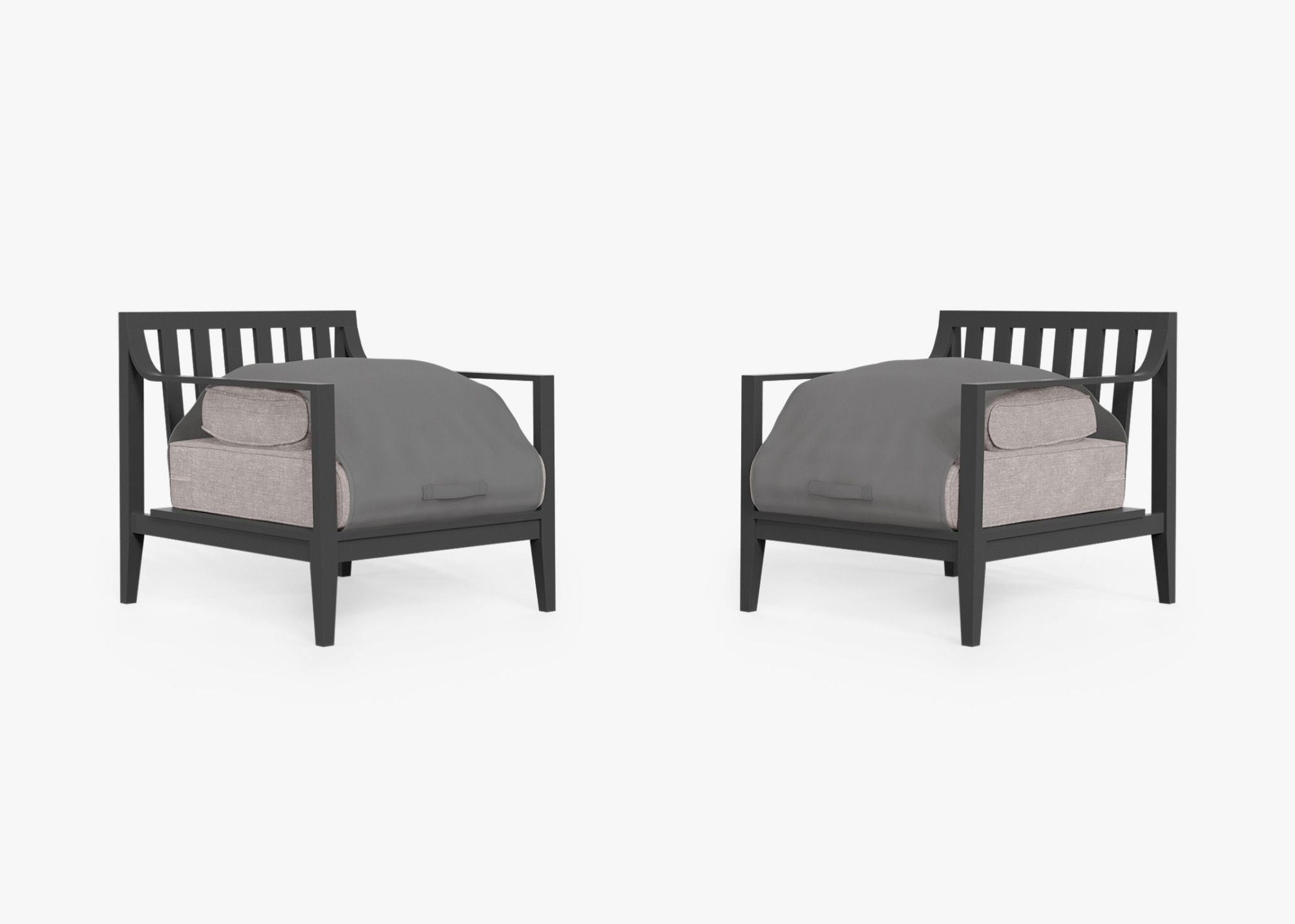 Ensemble de conversation avec fauteuil d'extérieur en aluminium anthracite