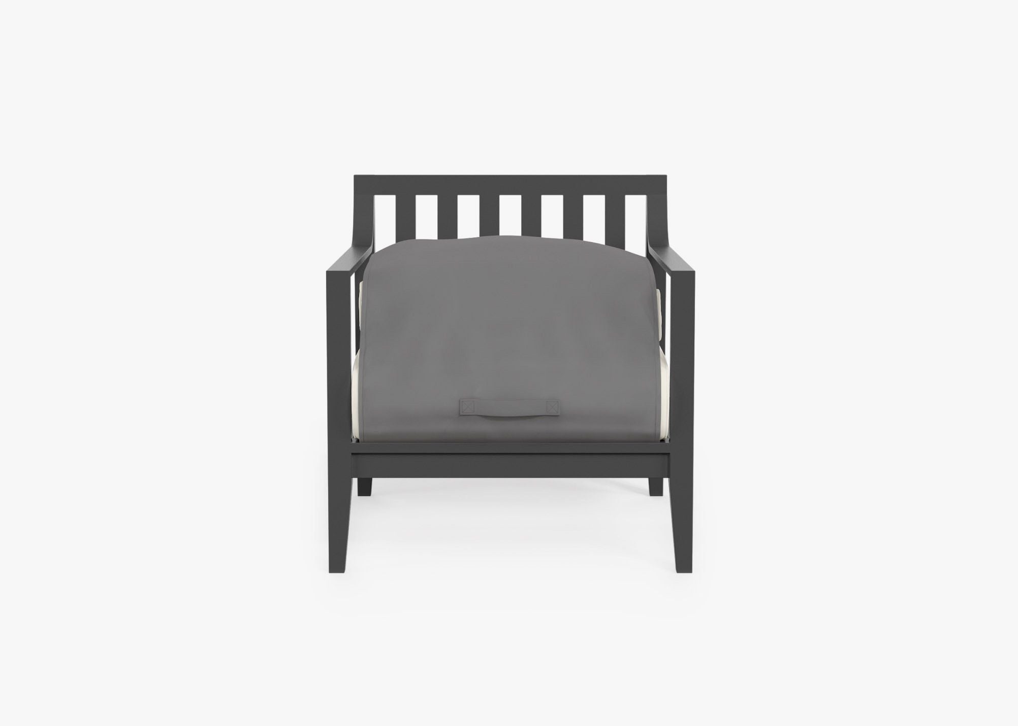 Fauteuil d'extérieur en aluminium anthracite