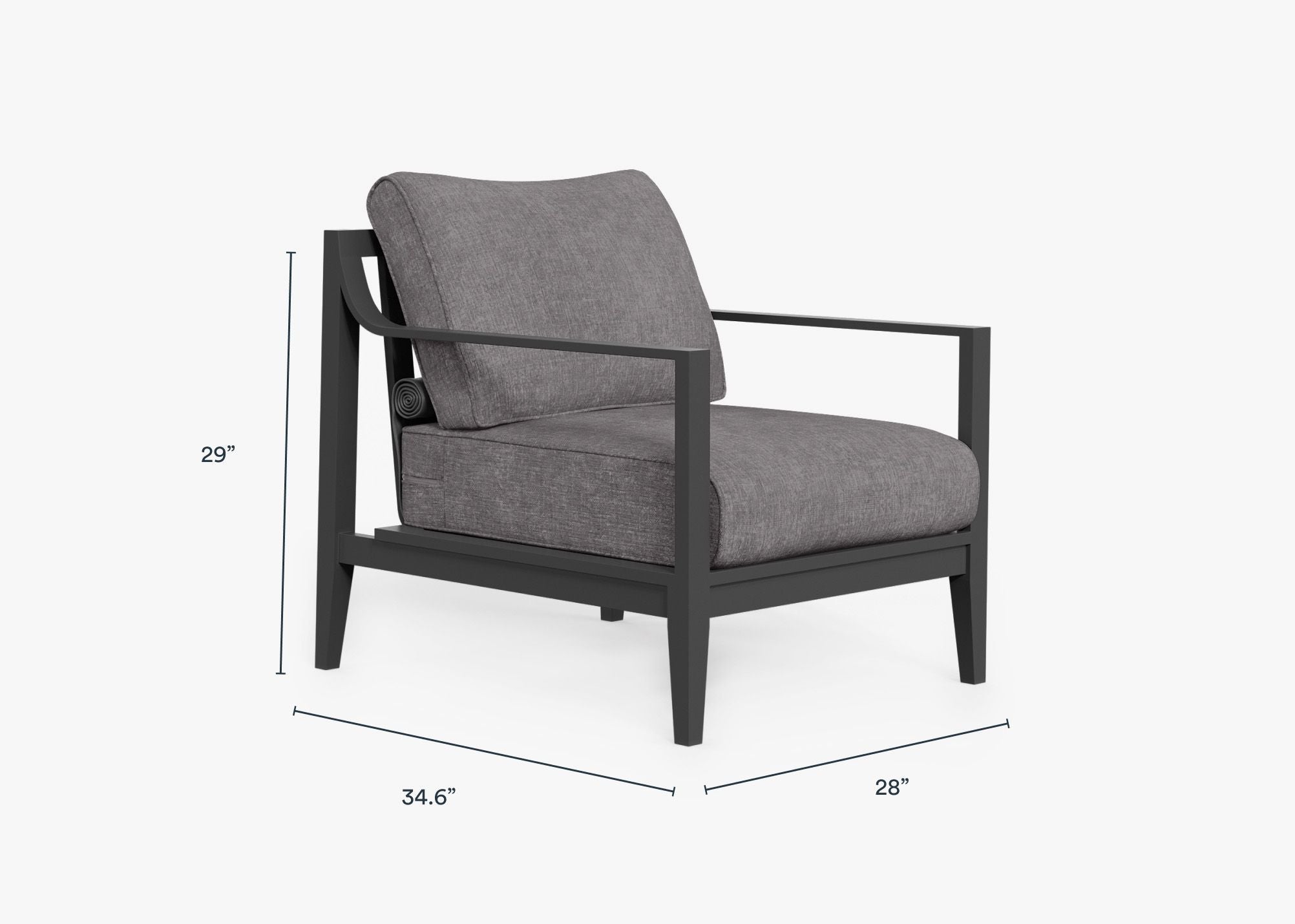 Fauteuil d'extérieur en aluminium anthracite