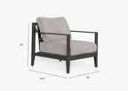Fauteuil d'extérieur en aluminium anthracite