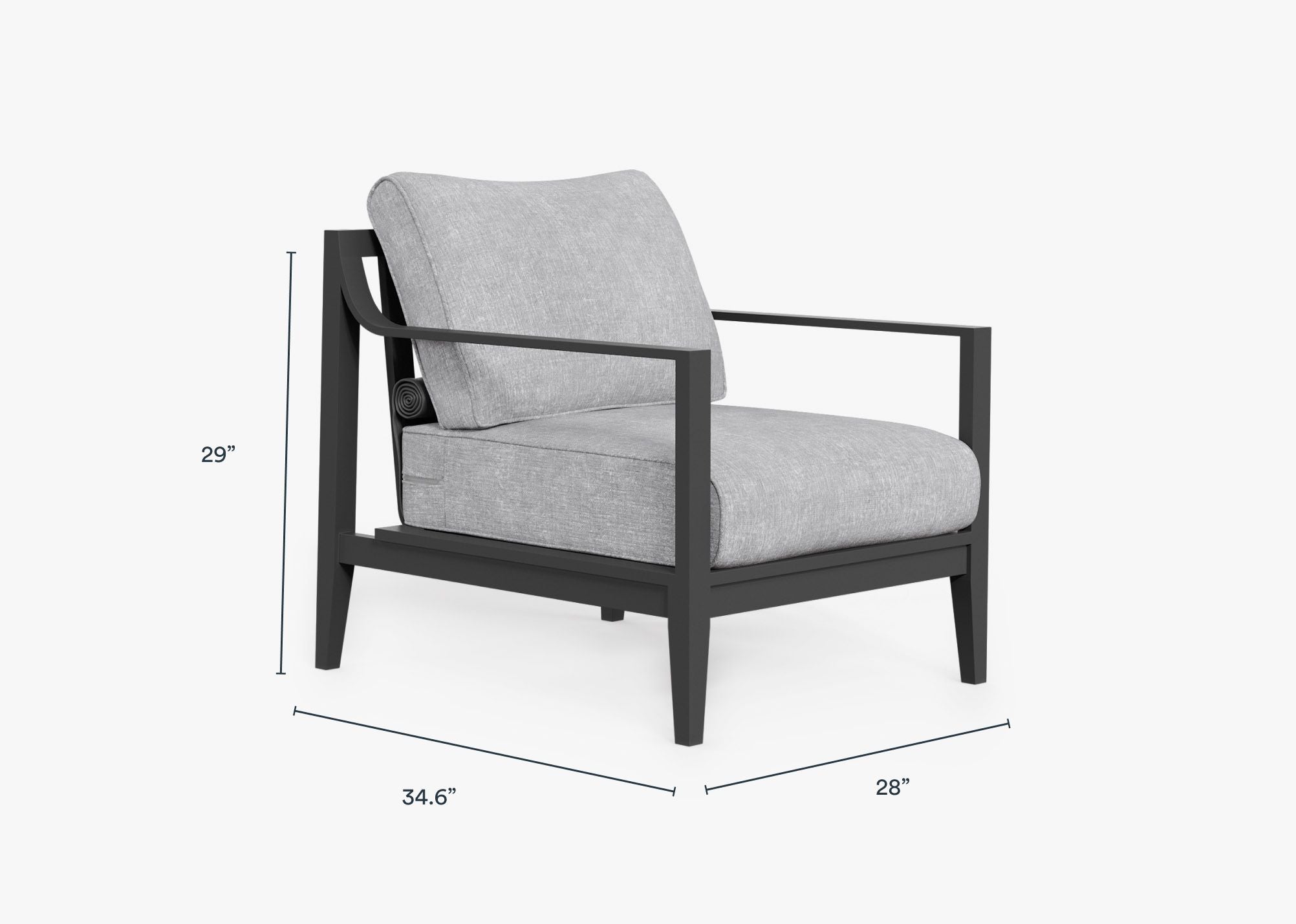 Fauteuil d'extérieur en aluminium anthracite