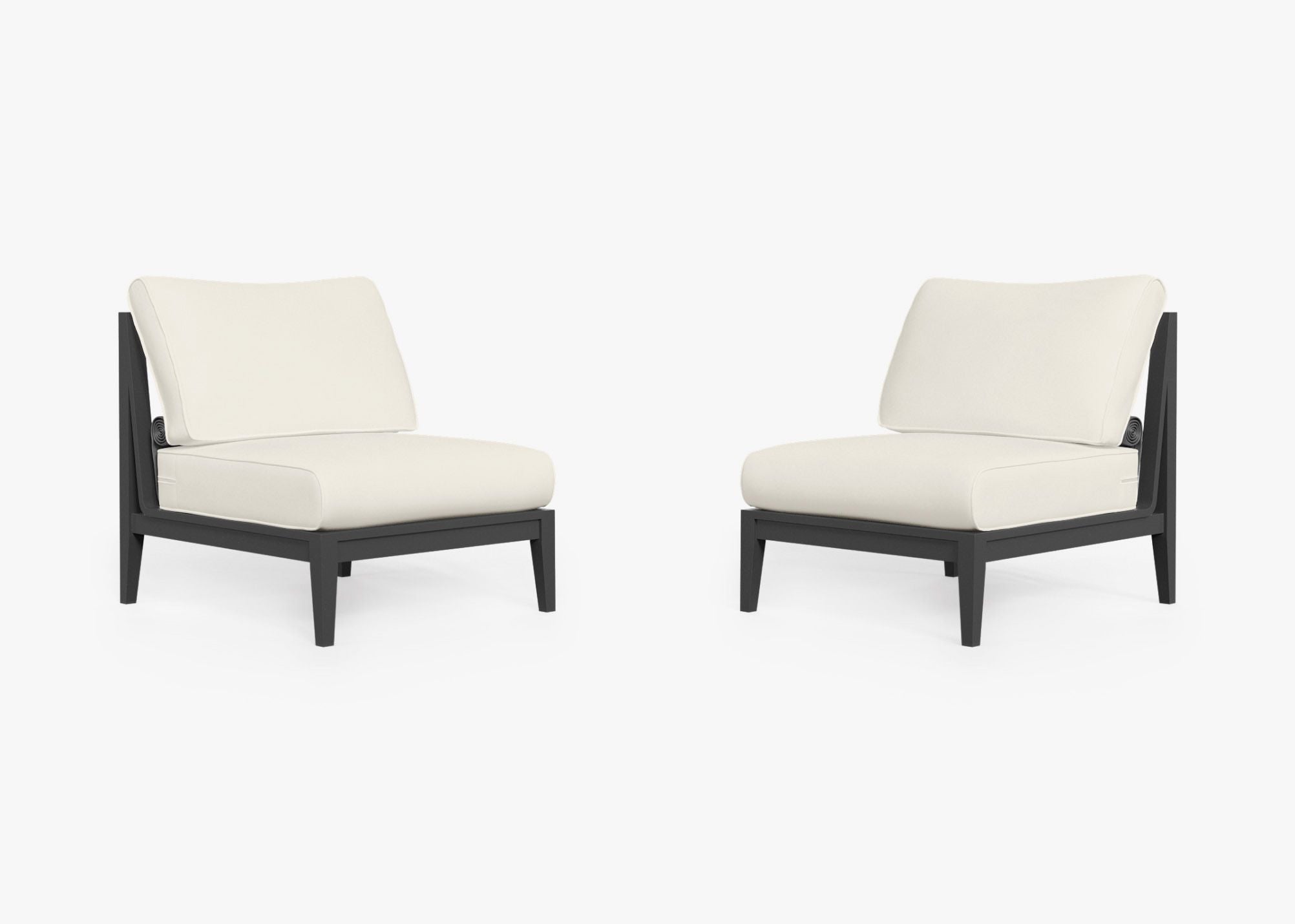 Ensemble de conversation de chaises de jardin sans accoudoirs en aluminium anthracite