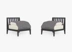 Ensemble de conversation de chaises de jardin sans accoudoirs en aluminium anthracite