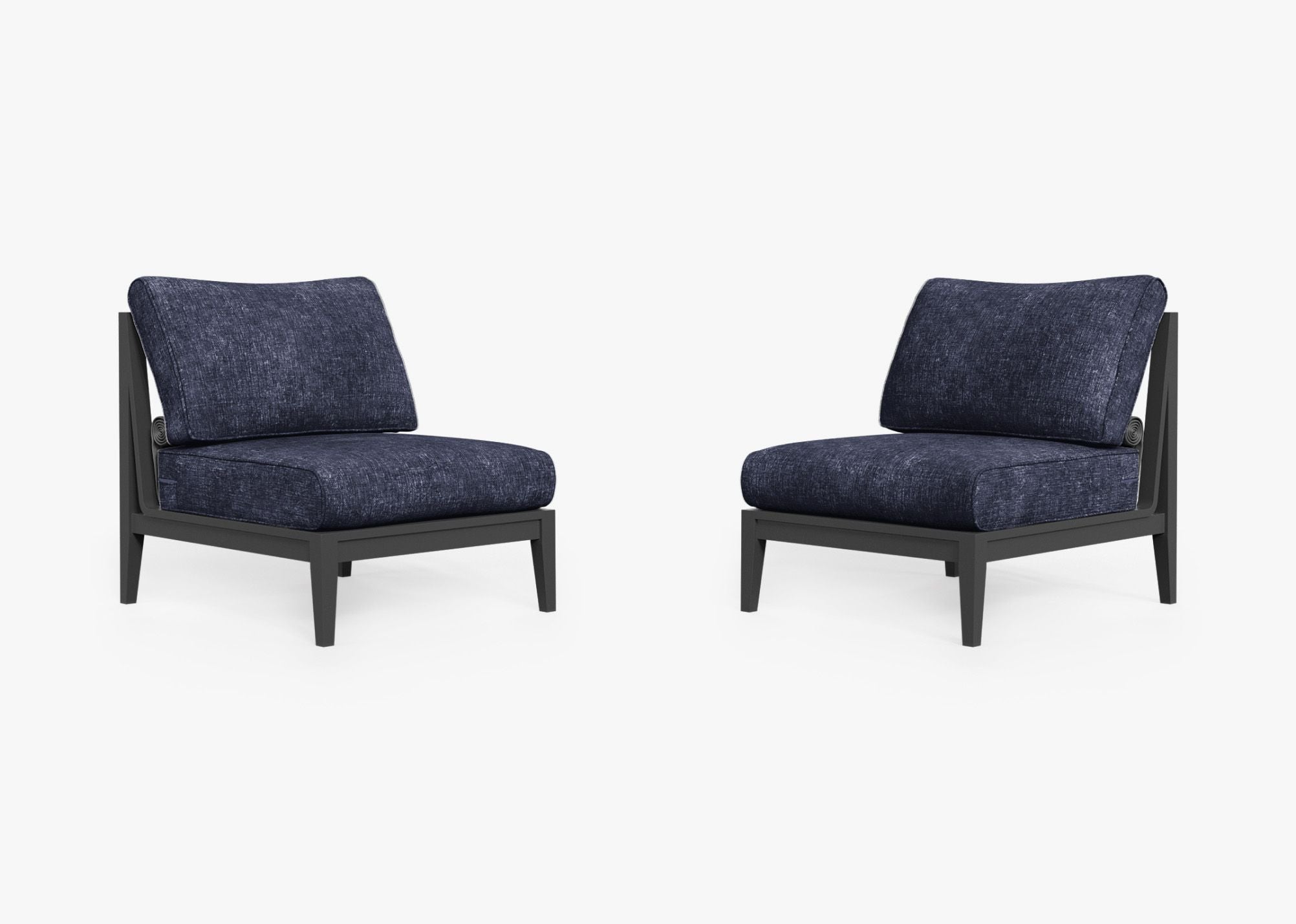 Ensemble de conversation de chaises de jardin sans accoudoirs en aluminium anthracite