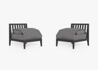 Ensemble de conversation de chaises de jardin sans accoudoirs en aluminium anthracite