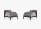 Ensemble de conversation de chaises de jardin sans accoudoirs en aluminium anthracite