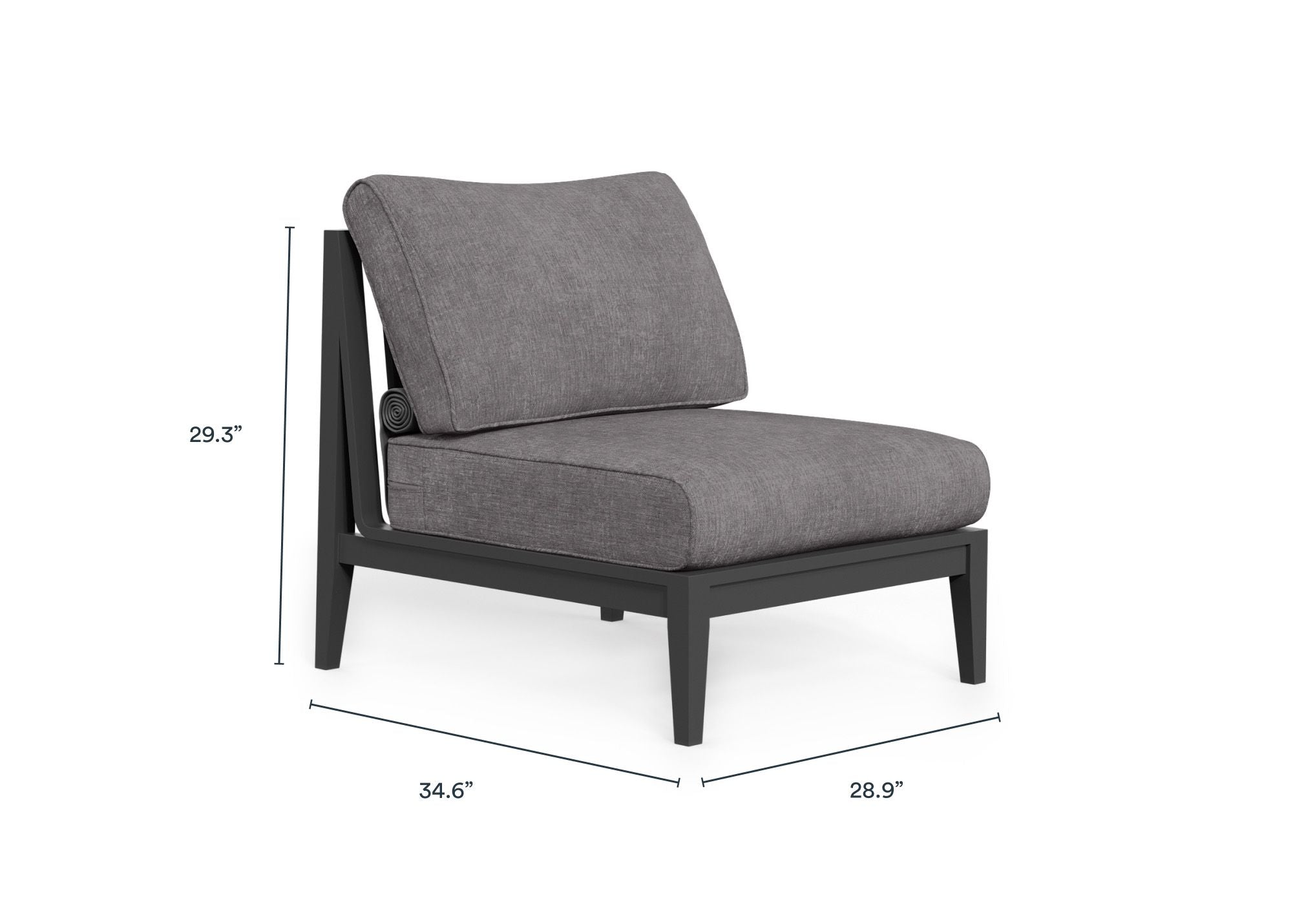 Chaise d'extérieur sans accoudoirs en aluminium anthracite