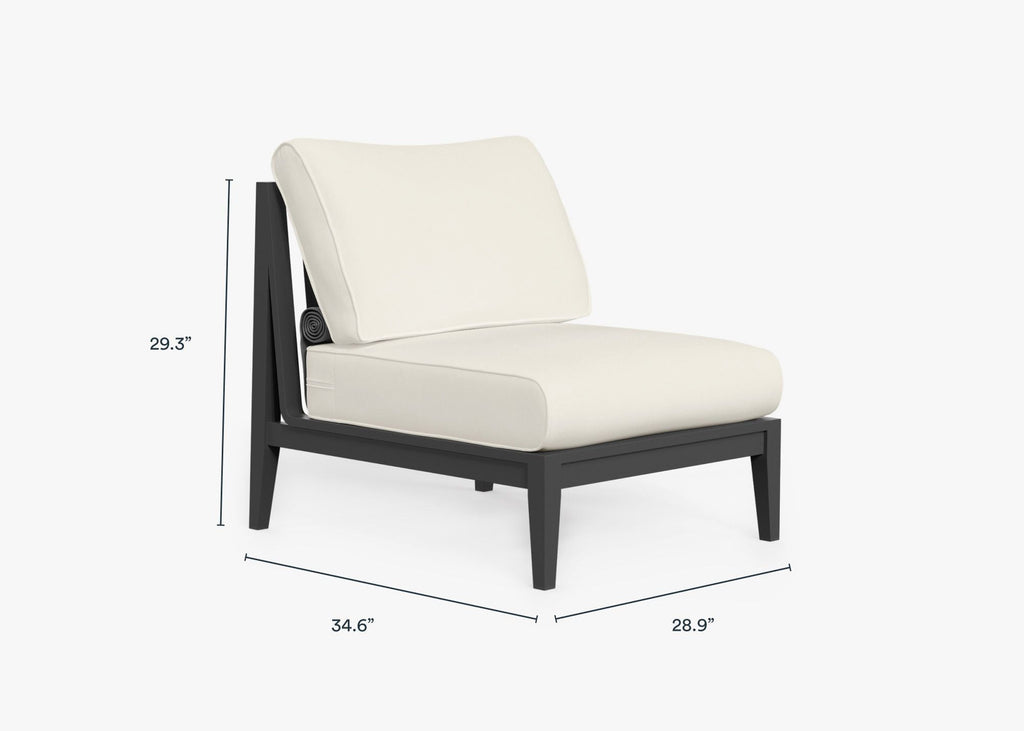 Chaise d'extérieur sans accoudoirs en aluminium anthracite