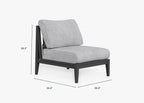 Chaise d'extérieur sans accoudoirs en aluminium anthracite