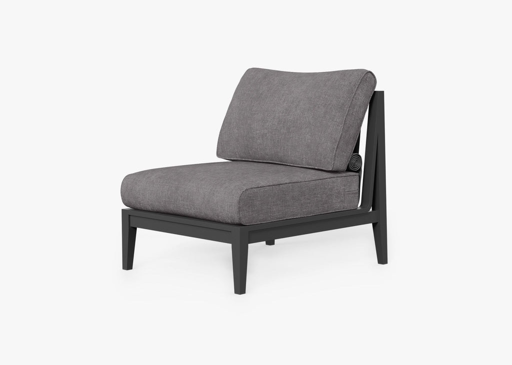 Chaise d'extérieur sans accoudoirs en aluminium anthracite