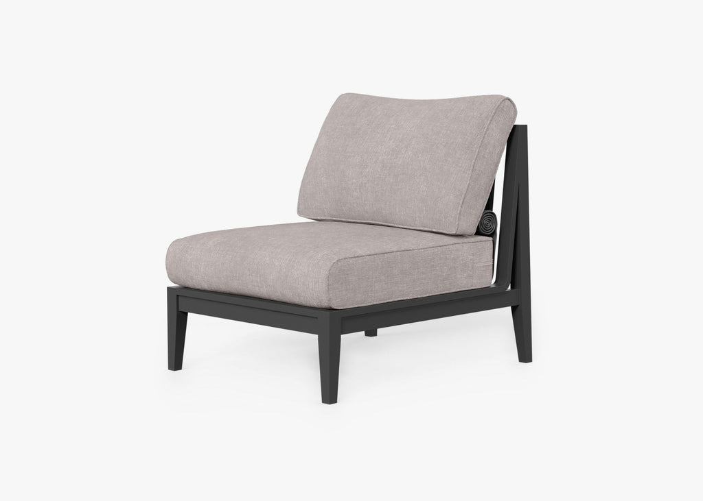 Chaise d'extérieur sans accoudoirs en aluminium anthracite