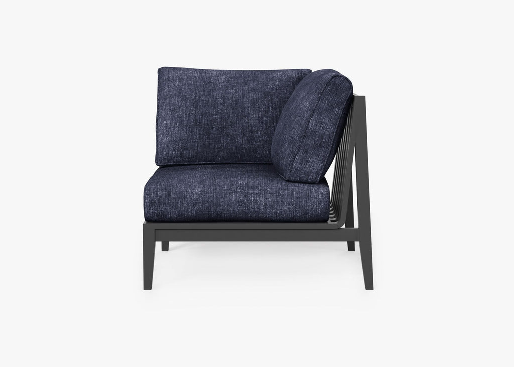 Chaise d'angle d'extérieur en aluminium anthracite - Gauche