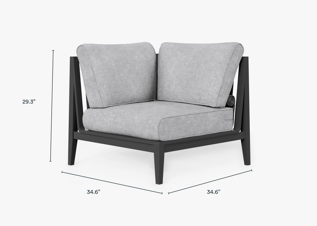 Chaise d'angle d'extérieur en aluminium anthracite - Droite