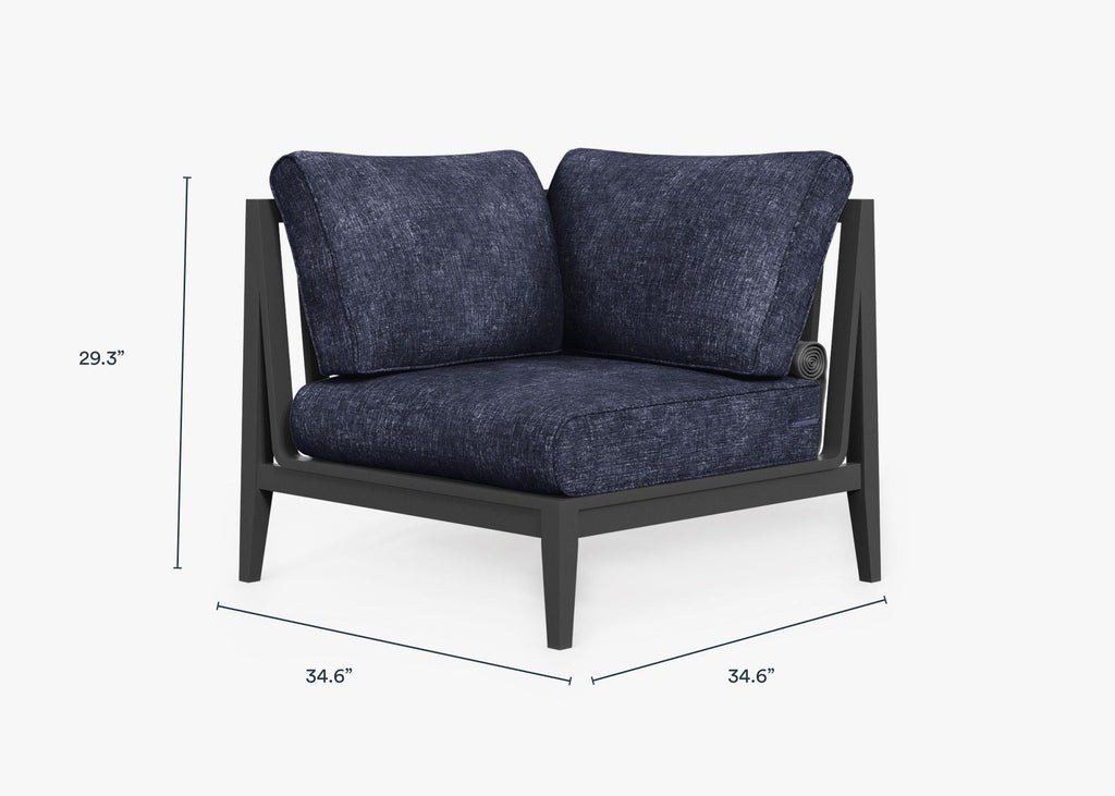 Chaise d'angle d'extérieur en aluminium anthracite - Droite