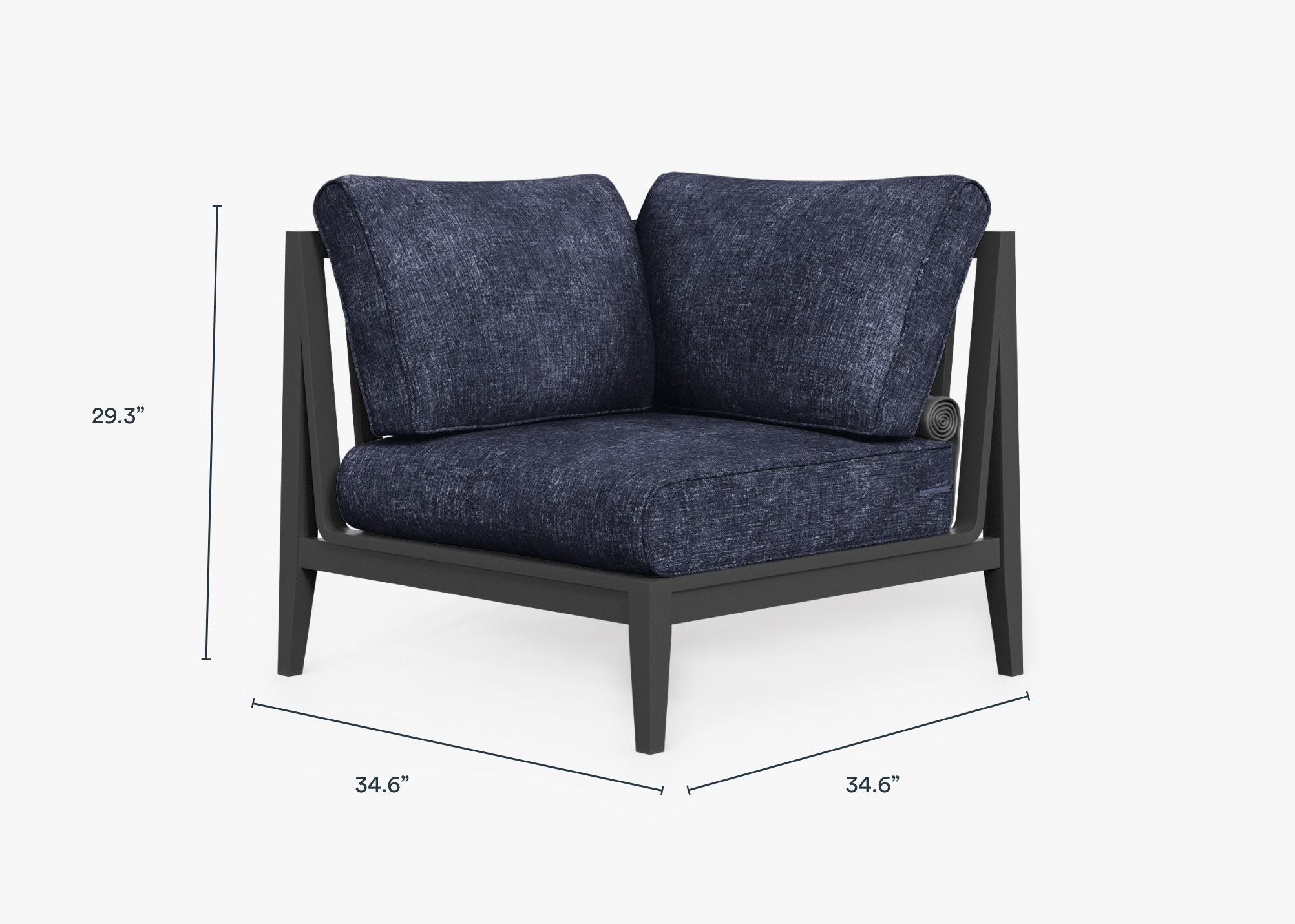 Chaise d'angle d'extérieur en aluminium anthracite - Droite