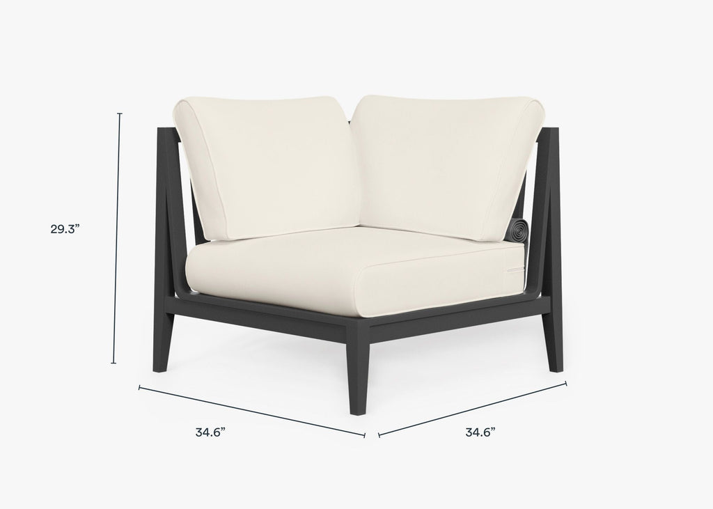 Chaise d'angle d'extérieur en aluminium anthracite - Droite