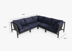 Canapé d'angle d'extérieur en aluminium anthracite - 5 places