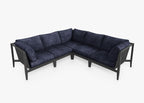 Canapé d'angle d'extérieur en aluminium anthracite - 5 places