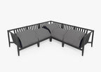 Canapé d'angle d'extérieur en aluminium anthracite - 5 places