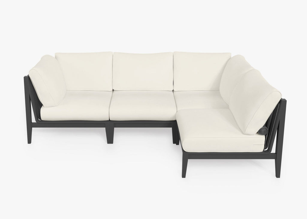 Canapé d'angle d'extérieur en aluminium anthracite - 4 places