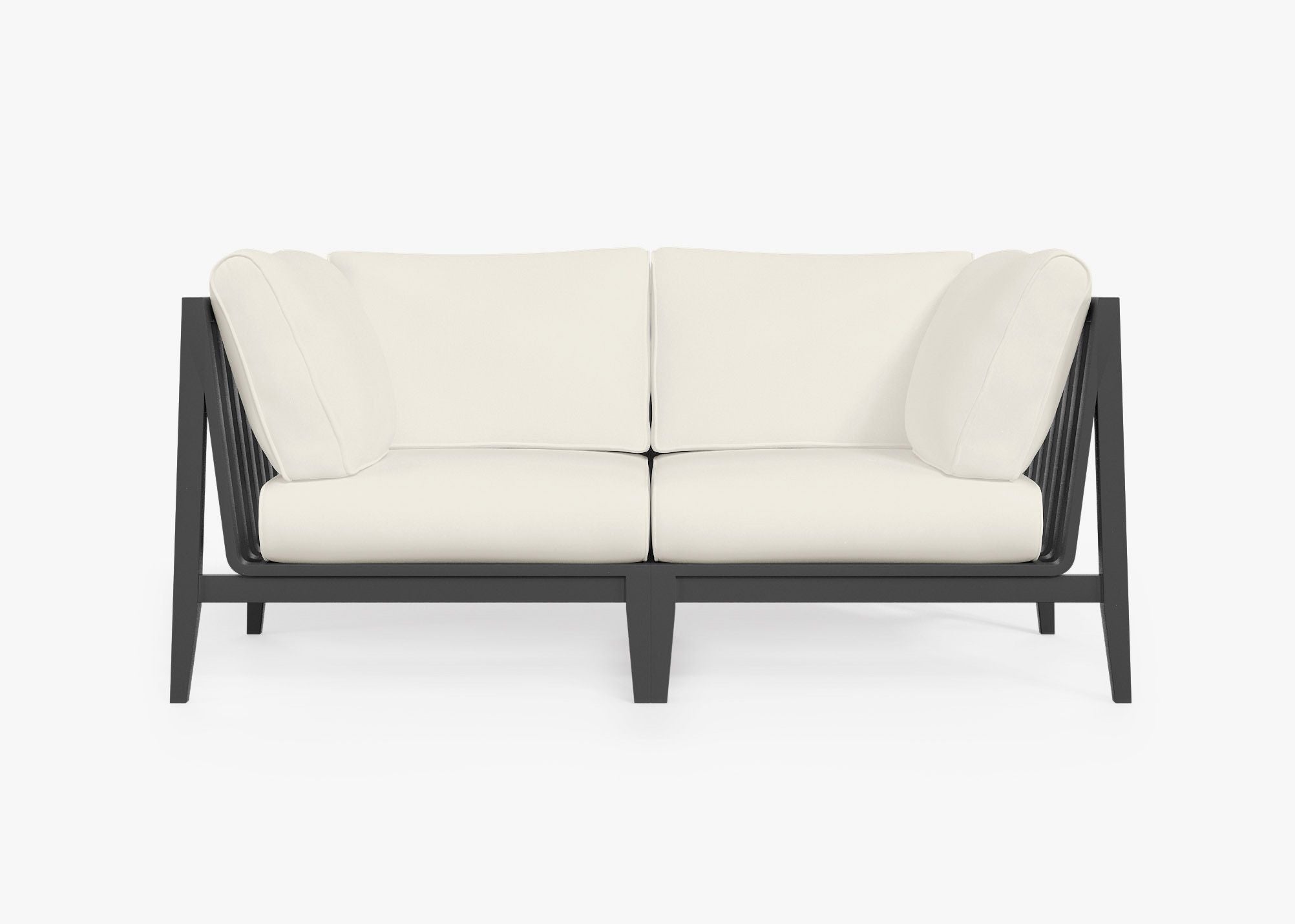 Canapé deux places d'extérieur en aluminium anthracite