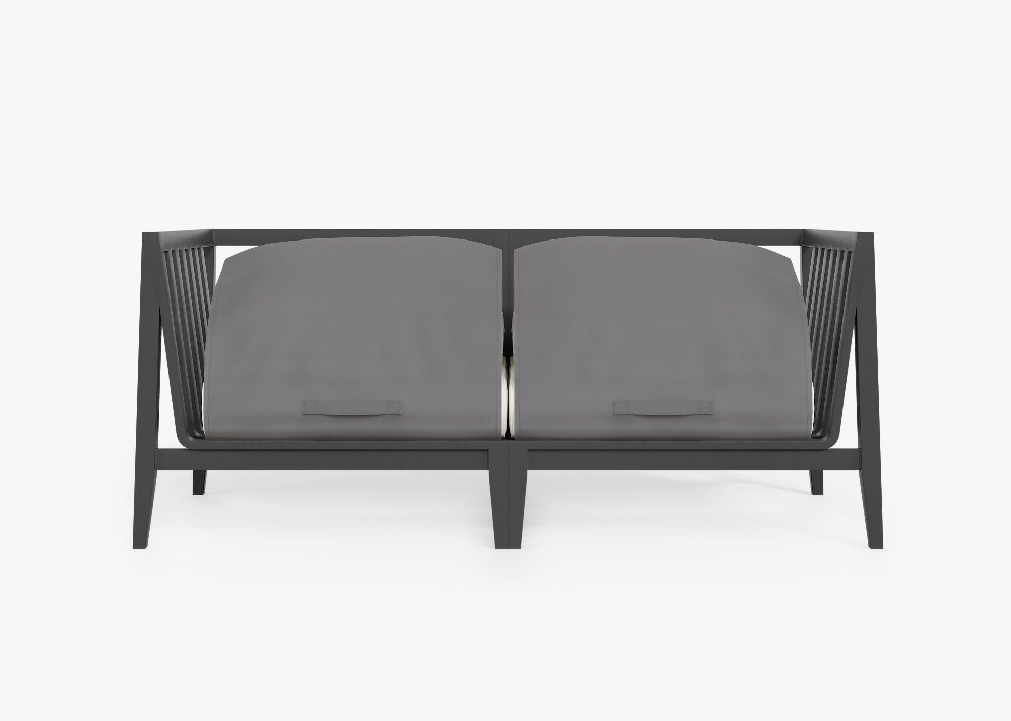 Canapé deux places d'extérieur en aluminium anthracite