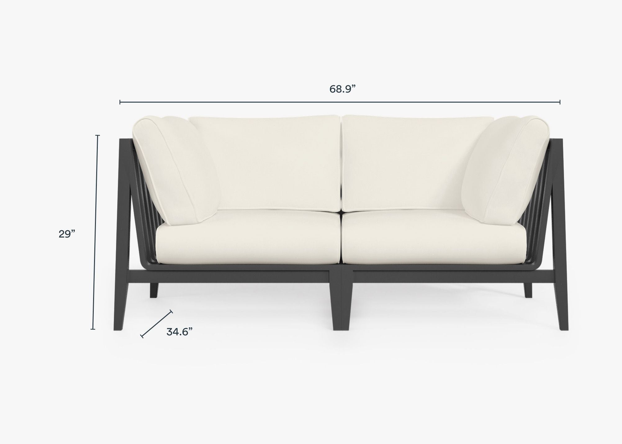 Canapé deux places d'extérieur en aluminium anthracite (Expérience extérieure)