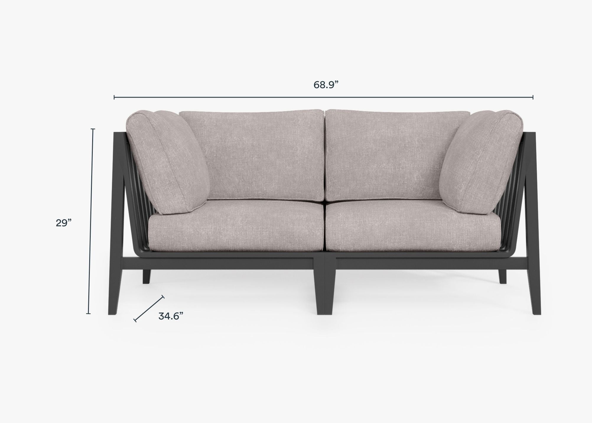 Canapé deux places d'extérieur en aluminium anthracite (Expérience extérieure)