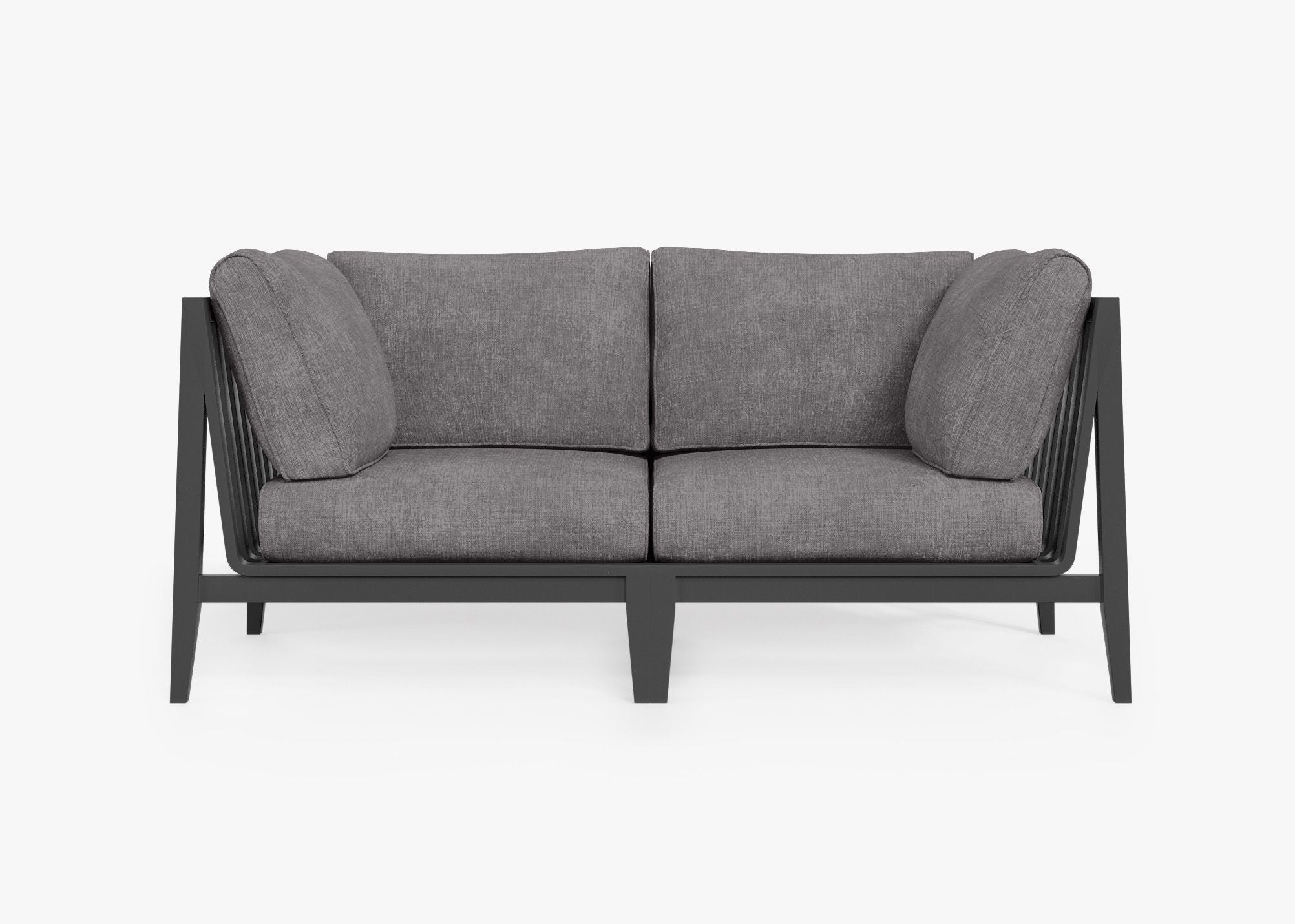 Canapé deux places d'extérieur en aluminium anthracite (Expérience extérieure)