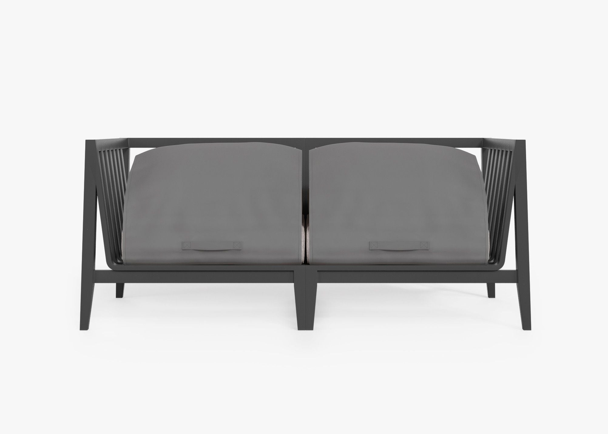 Canapé deux places d'extérieur en aluminium anthracite