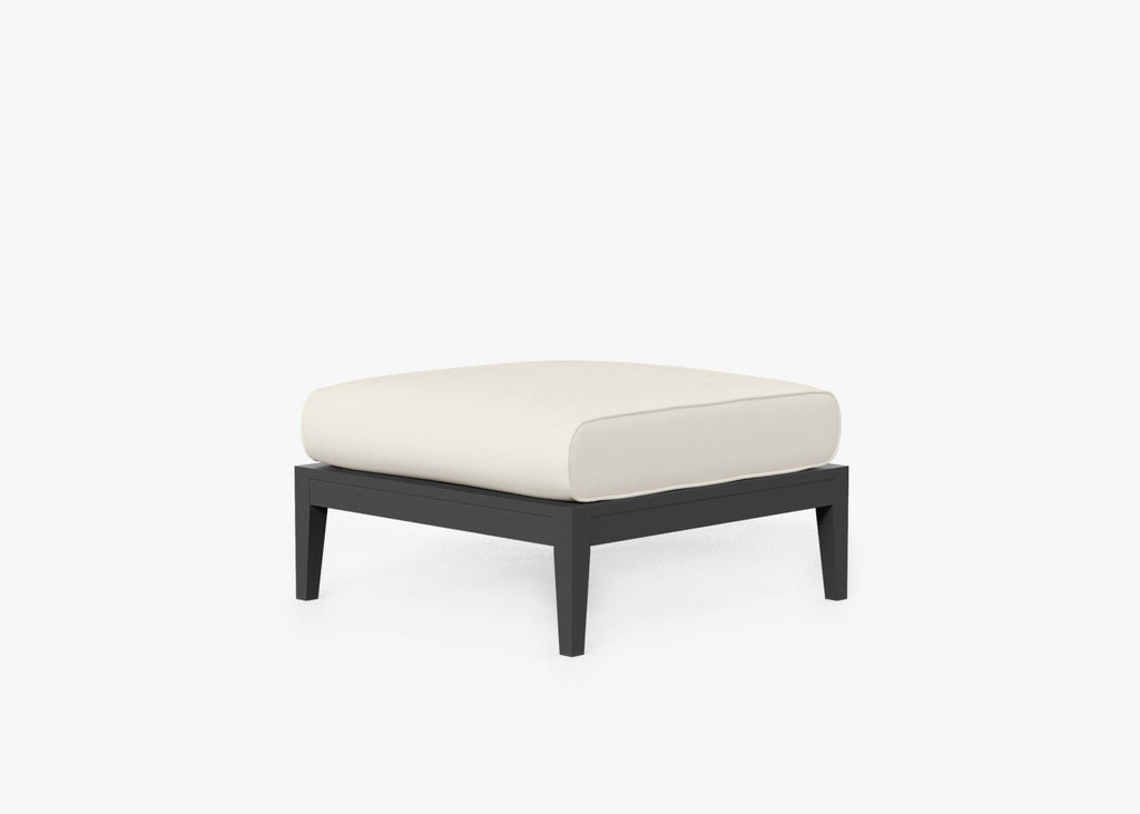 Pouf d'extérieur multifonctionnel en aluminium anthracite