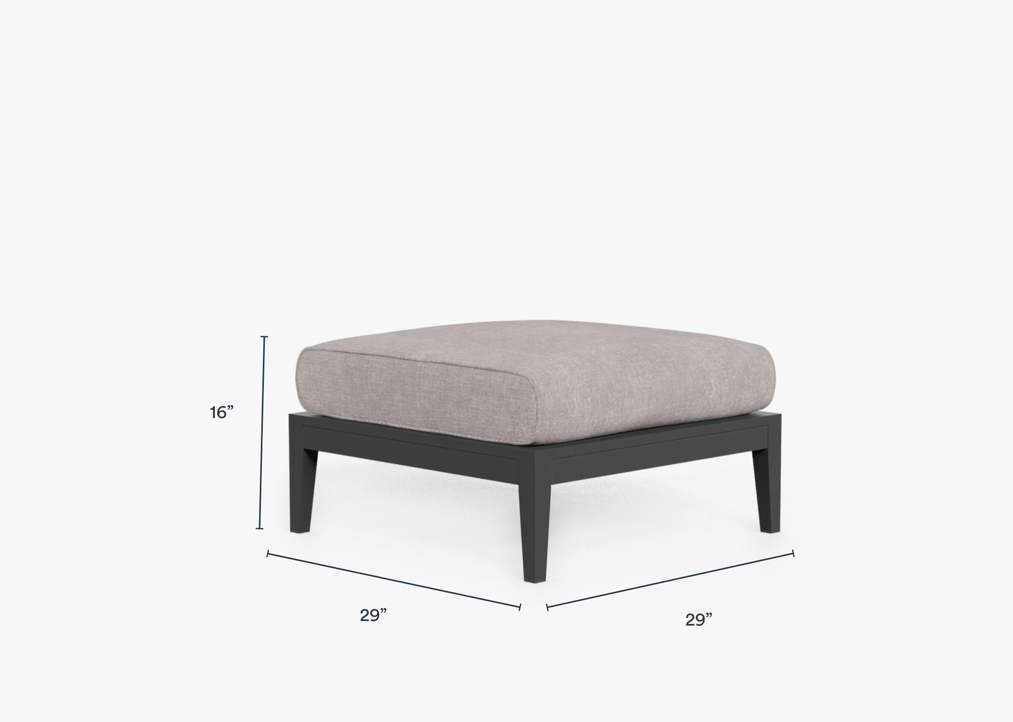 Pouf d'extérieur en aluminium anthracite (Experience Outer)