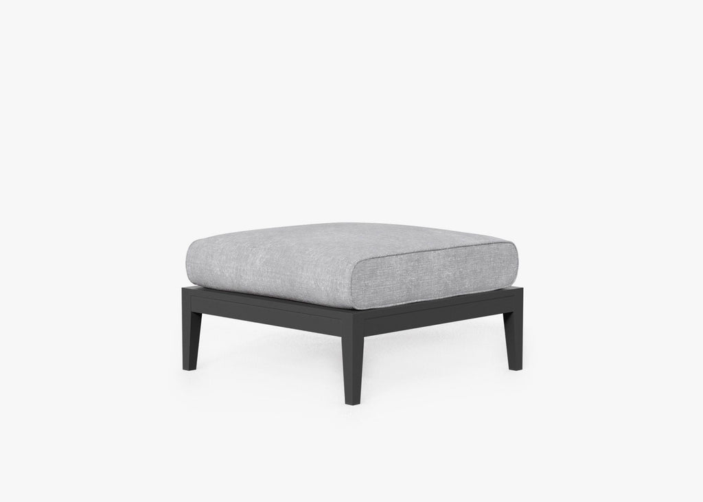 Pouf d'extérieur multifonctionnel en aluminium anthracite