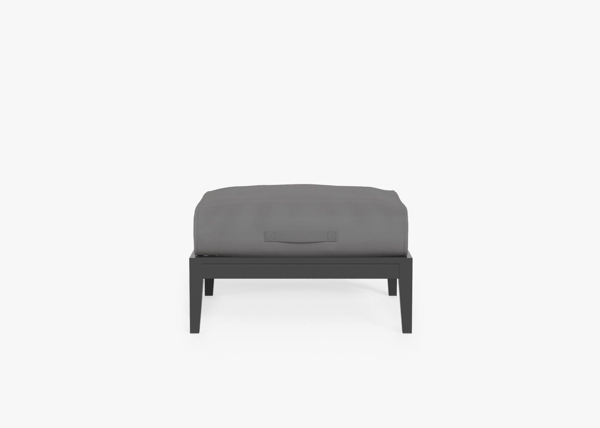 Pouf d'extérieur multifonctionnel en aluminium anthracite