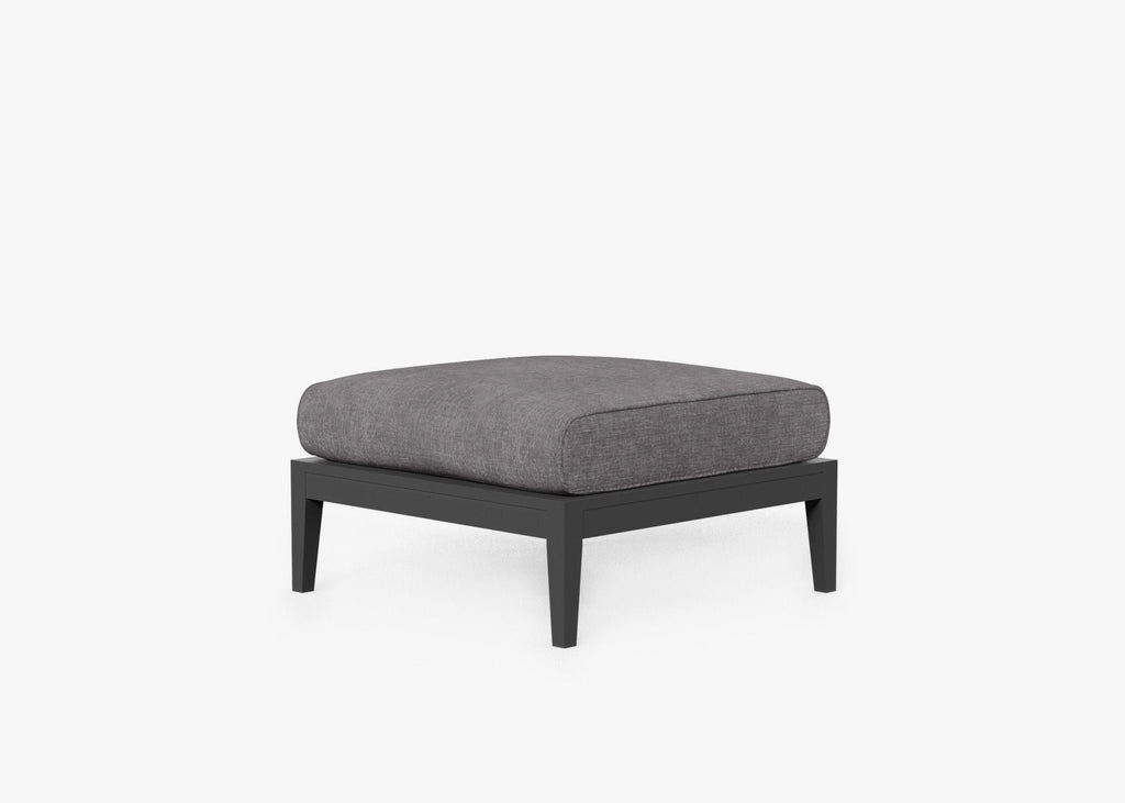Pouf d'extérieur multifonctionnel en aluminium anthracite