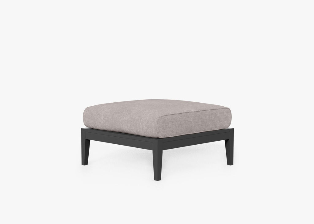 Pouf d'extérieur multifonctionnel en aluminium anthracite