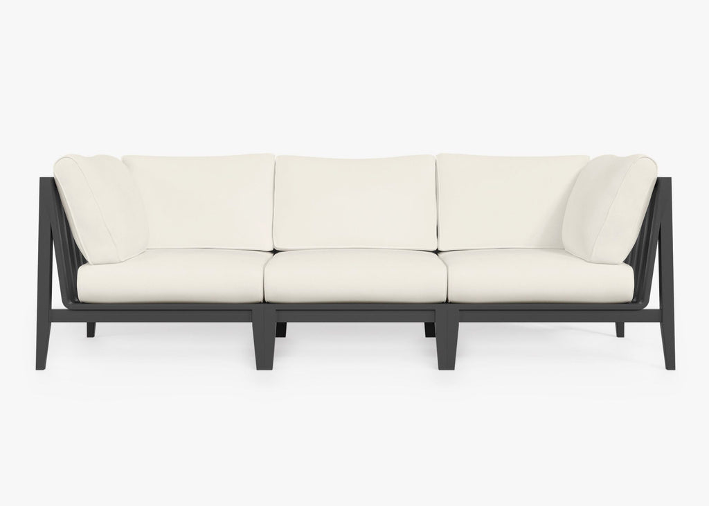 Canapé d'extérieur 3 places en aluminium anthracite