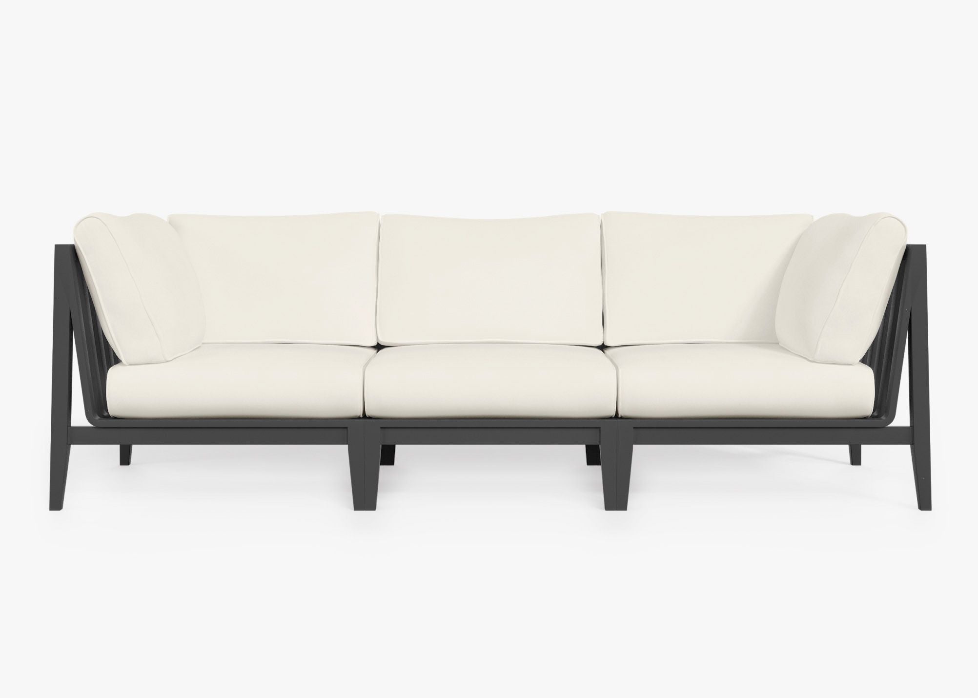 Canapé d'extérieur 3 places en aluminium anthracite