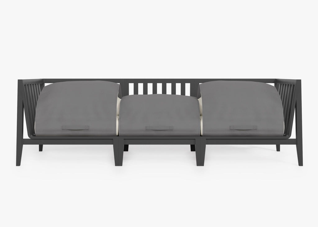 Canapé d'extérieur 3 places en aluminium anthracite