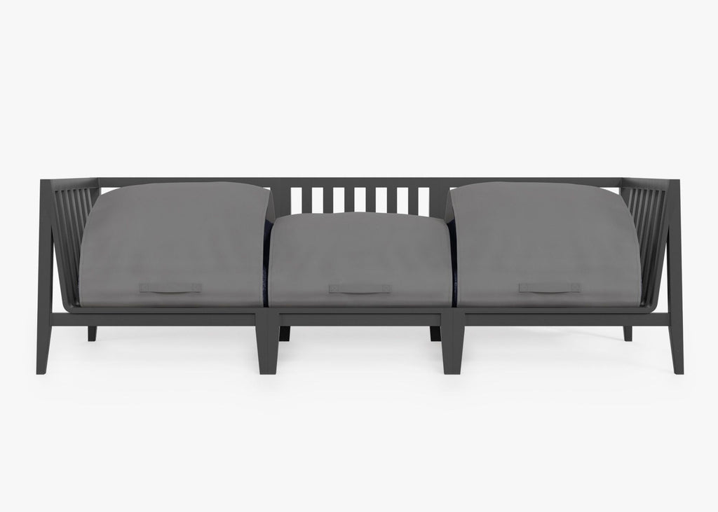 Canapé d'extérieur 3 places en aluminium anthracite